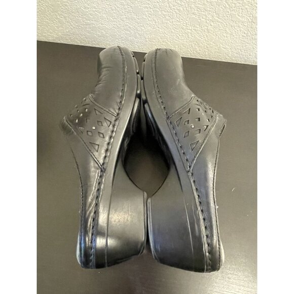 Dansko Skylar Floral Laser Black Leather Womens Size 41 10.5 Cutout‎ Clogs Mules - Picture 10 of 10